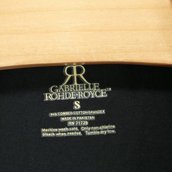 Gabrielle Rohde Royce Women's Verizon Faux Wrap Blouse Black Small 3/4 Sleeve - Picture 11 of 14